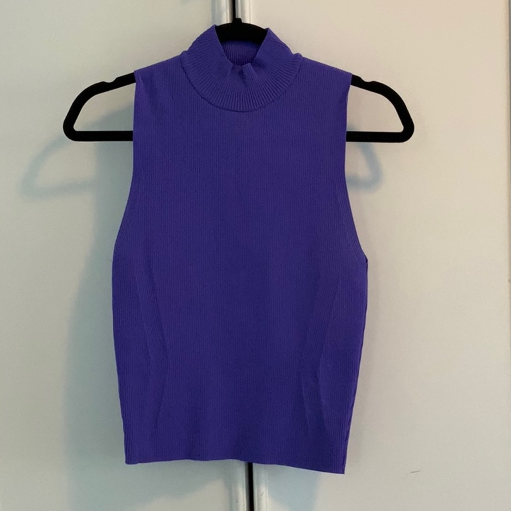 Zara Purple Turtle Neck Tank Top Size L